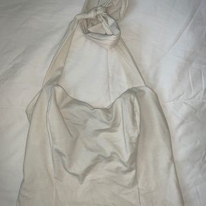 Express White Tie Halter Top